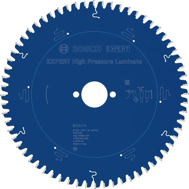 Bosch Expert High Pressure Laminate lama circolare 216 mm per HPL