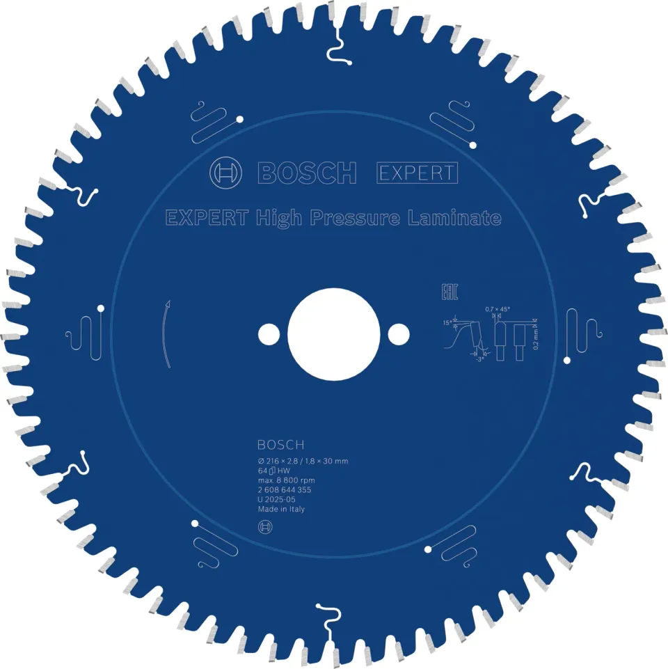 Bosch Expert High Pressure Laminate lama circolare 216 mm per HPL