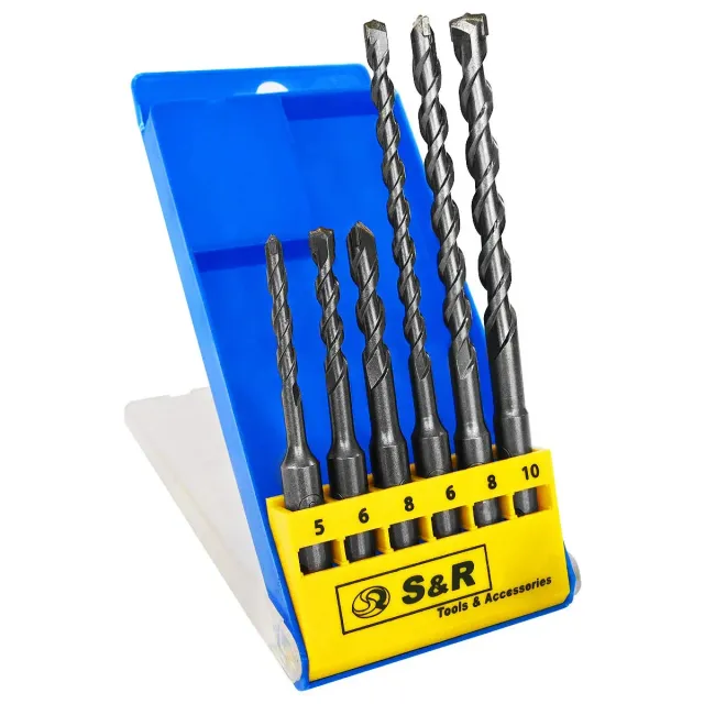 S&R SDS Plus Set 6 Punte Muro 5-10 mm cemento pietra