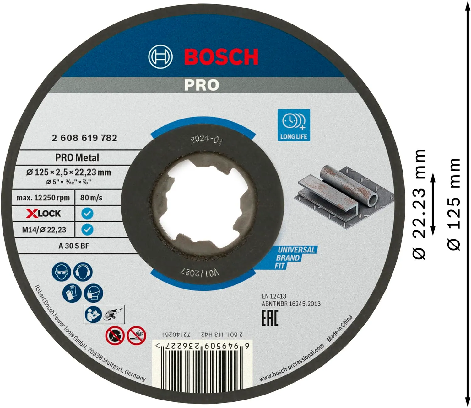 Bosch Expert PRO Metal mola da taglio 125 mm metallo