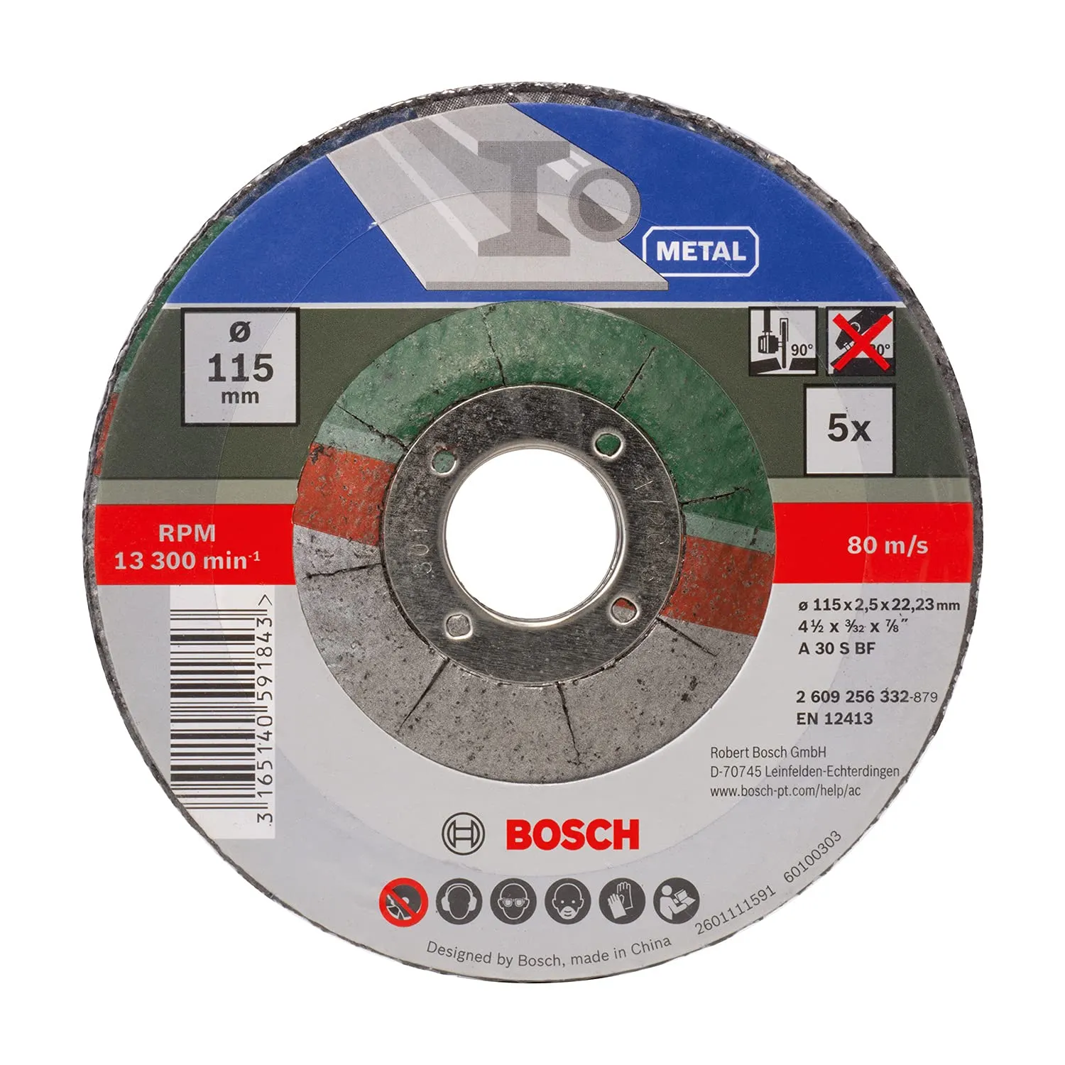 Bosch Expert Set Mole Taglio Metallo 115mm 5 Pezzi Piatte
