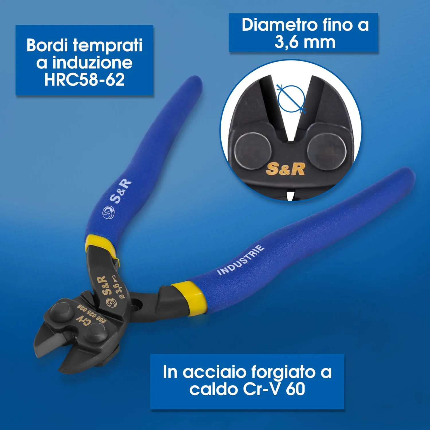 S&R Tronchesina Tagliabulloni 200 mm Acciaio 60 HRC