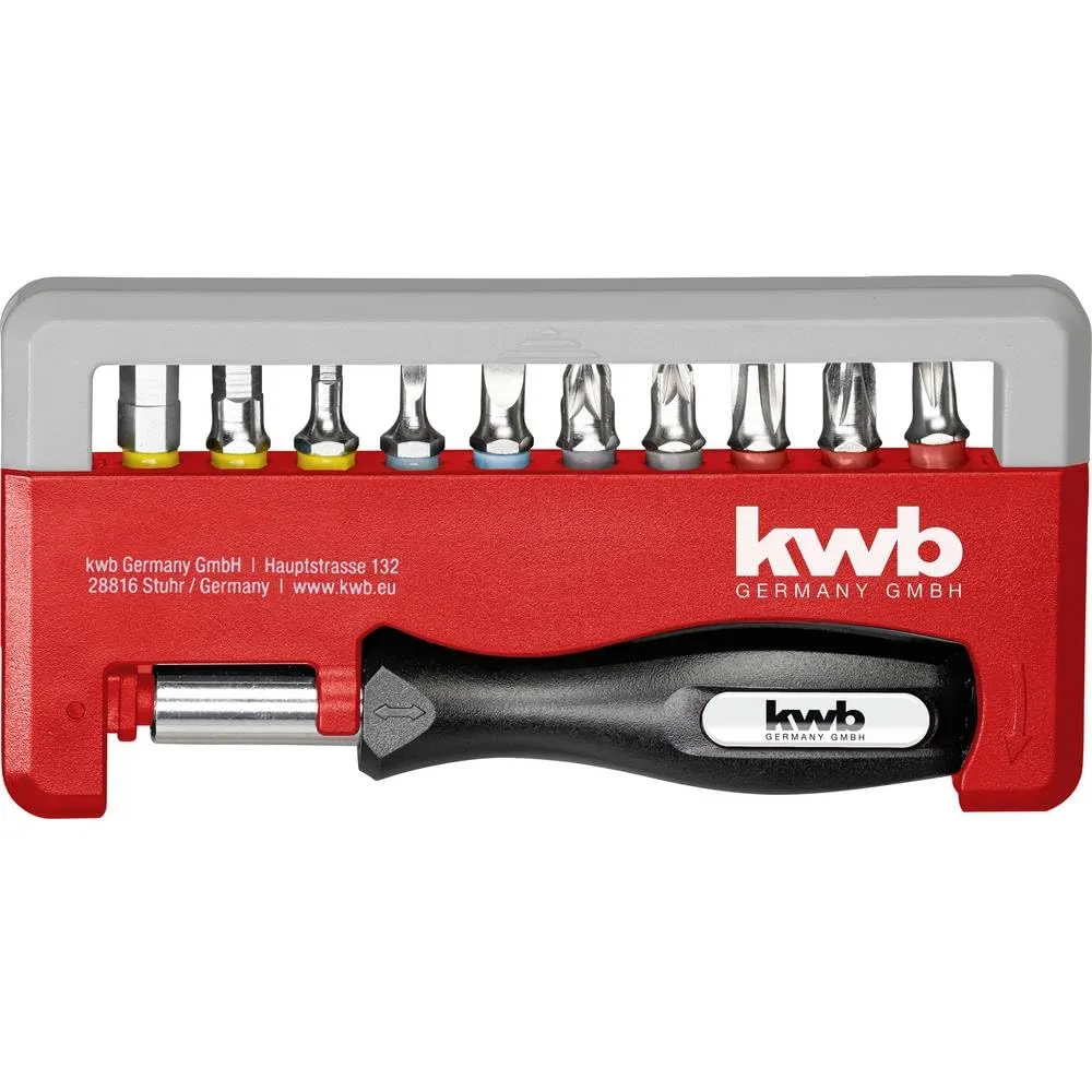KWB 154020 Bit-Box titanio set bit 12 pezzi con portabit