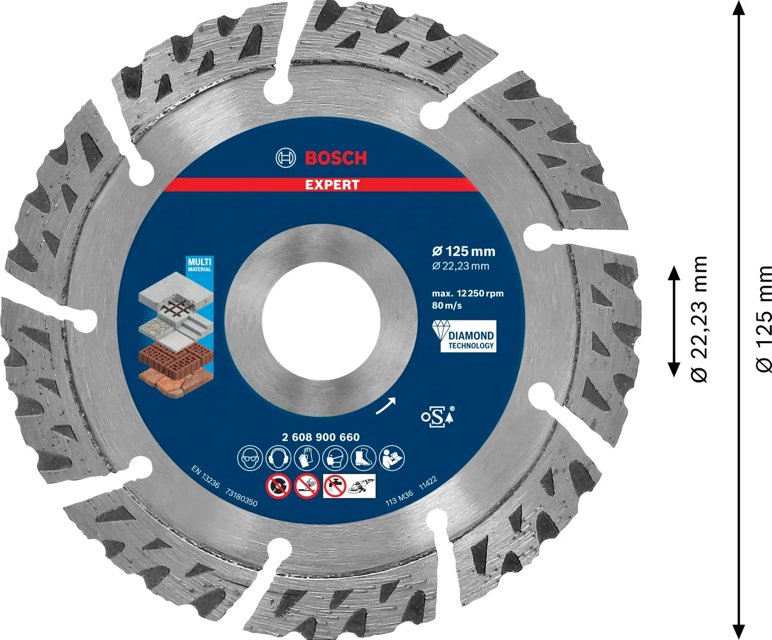 Bosch Expert MultiMat disco diamantato 125 mm per cemento