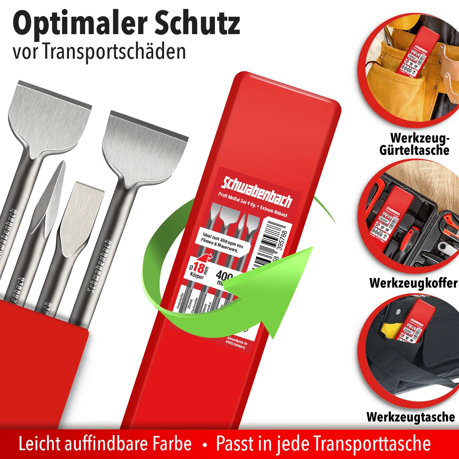 Schwabenbach set scalpelli SDS-Max 400 mm 4 pezzi