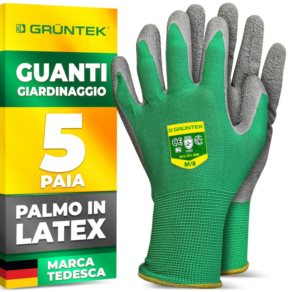 GRÜNTEK Guanti Giardinaggio Lattice 5 Paia M8