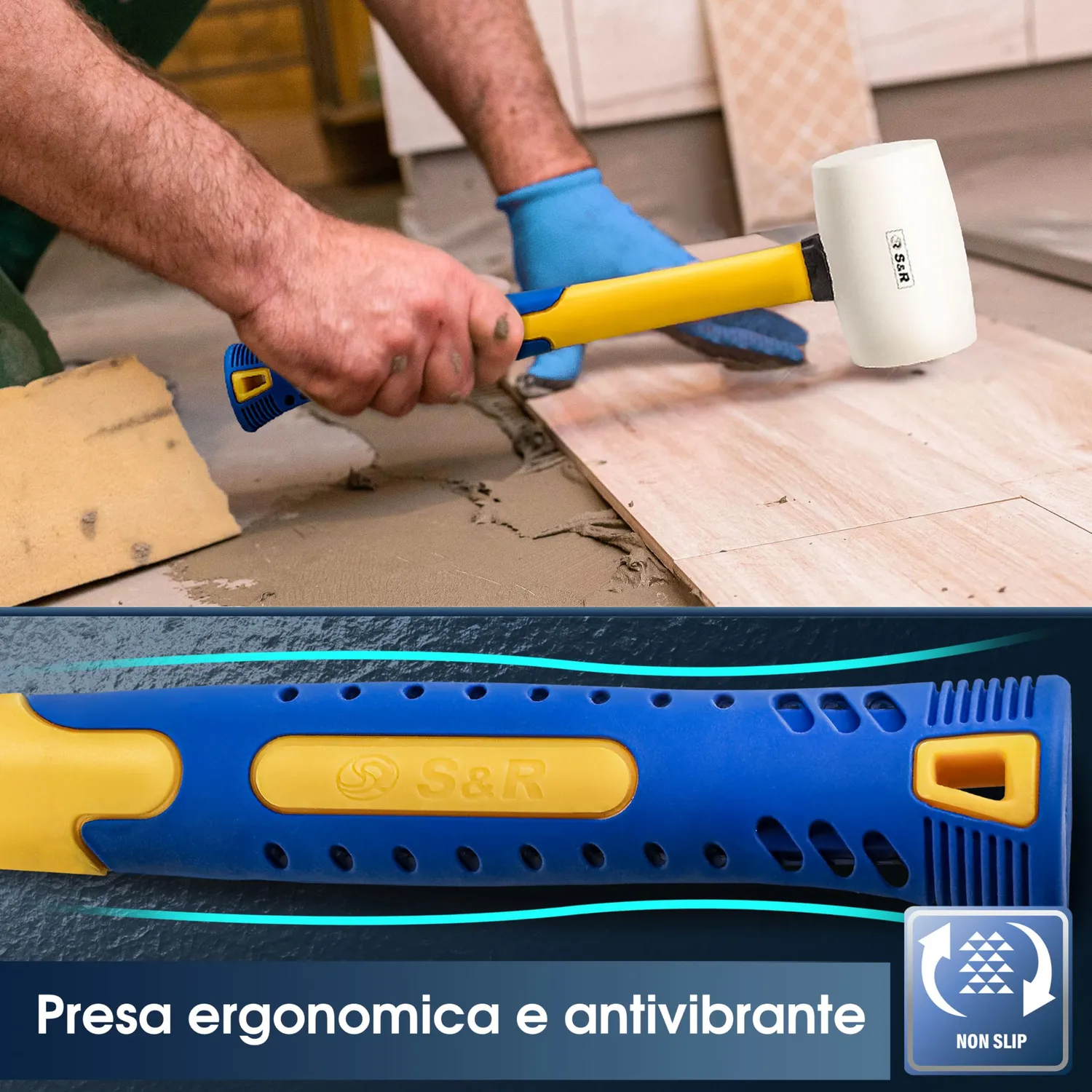 S&R Martello Gomma Bianca 680 gr 65 mm Antimacchia
