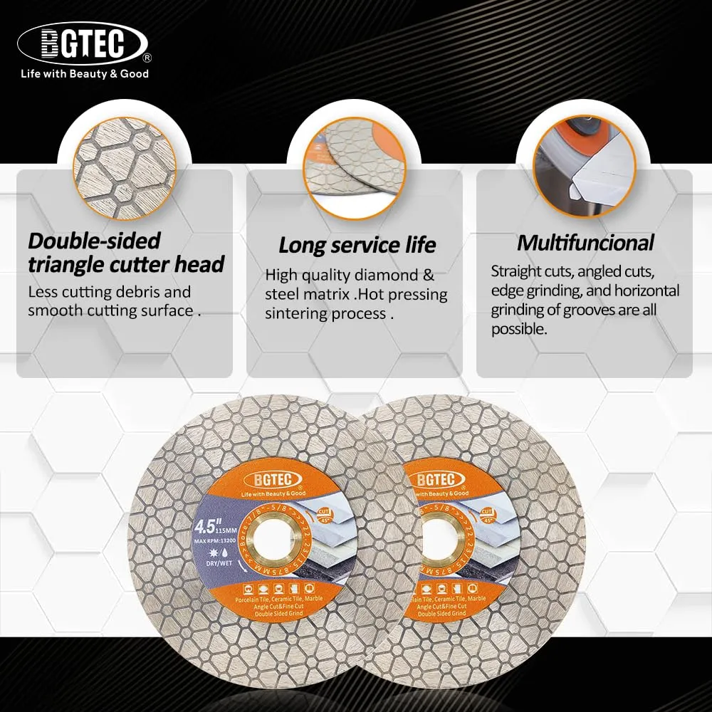 BGTEC disco diamantato 115 mm triangolare per gres ceramica