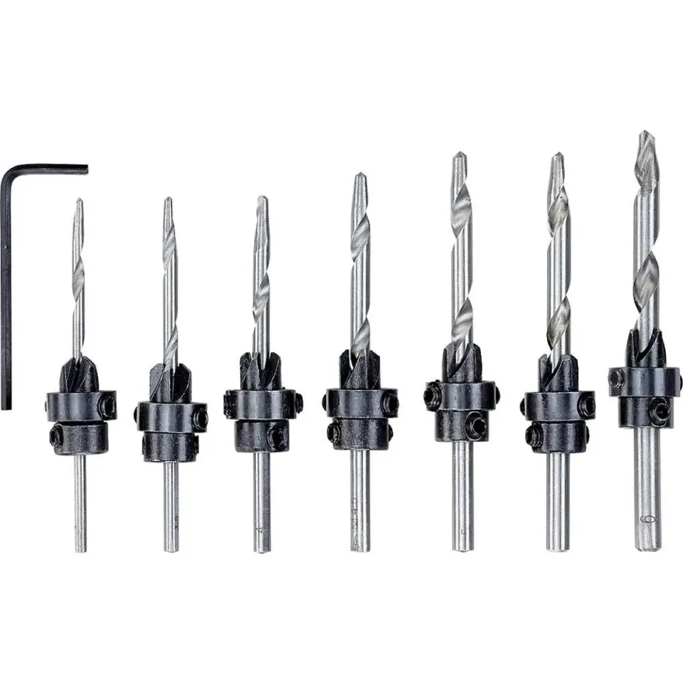 KWB 513190 Set 8 svasatori trapano legno 3-6 mm fermi