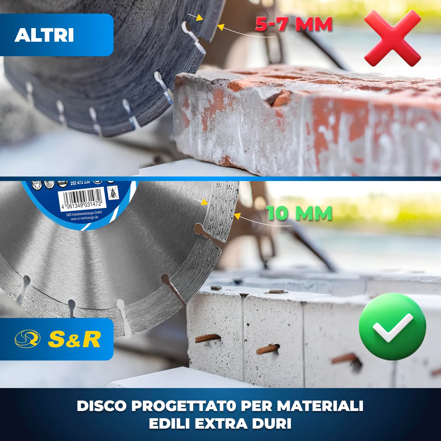 S&R Premium disco diamantato 125 mm per cemento e granito