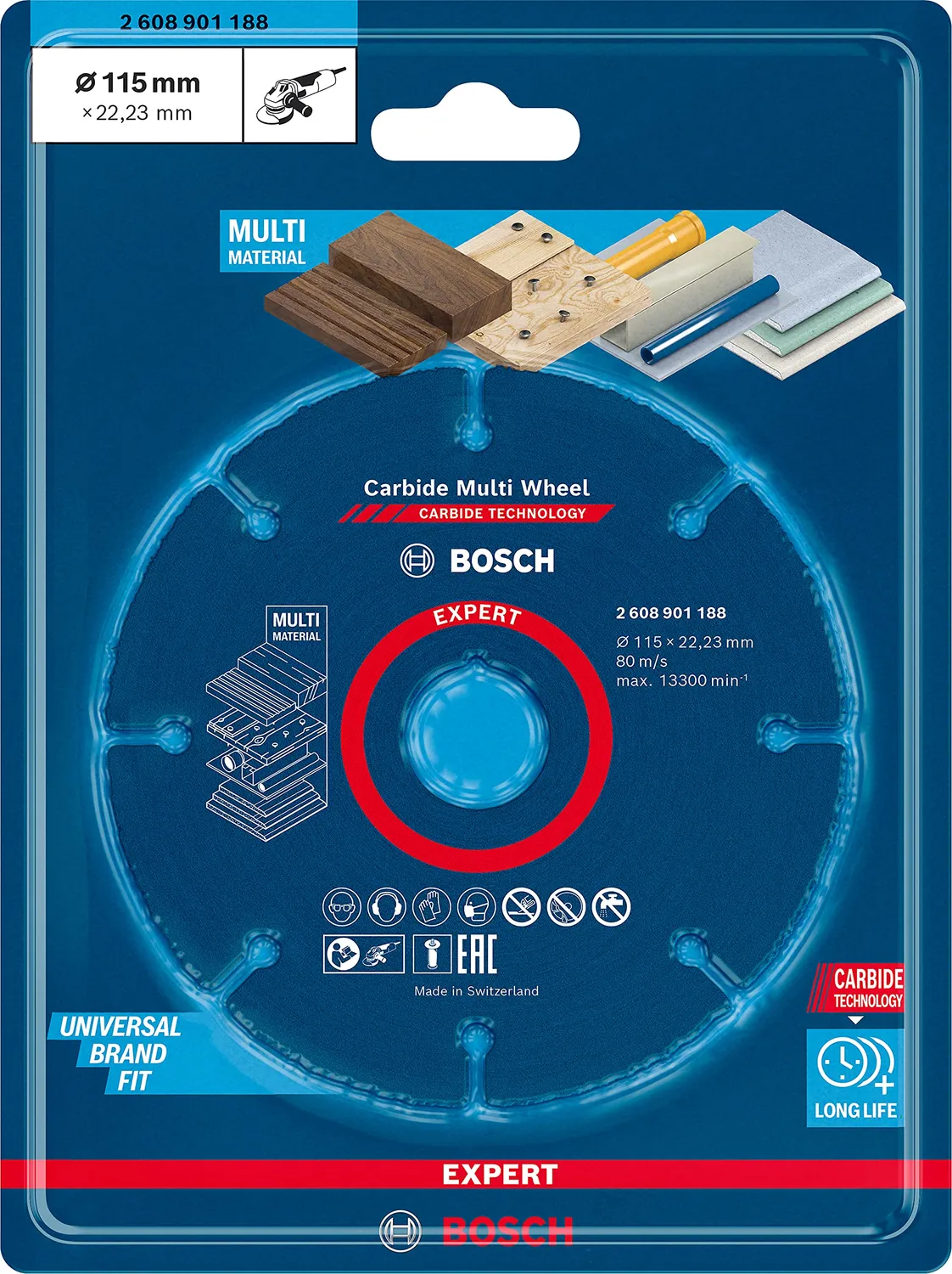 Bosch Expert Carbide Multi Wheel disco taglio 115 mm multimat.