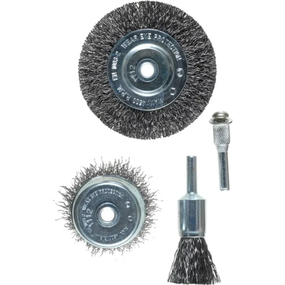 KWB 5975-00 set spazzole metalliche 4 pezzi acciaio