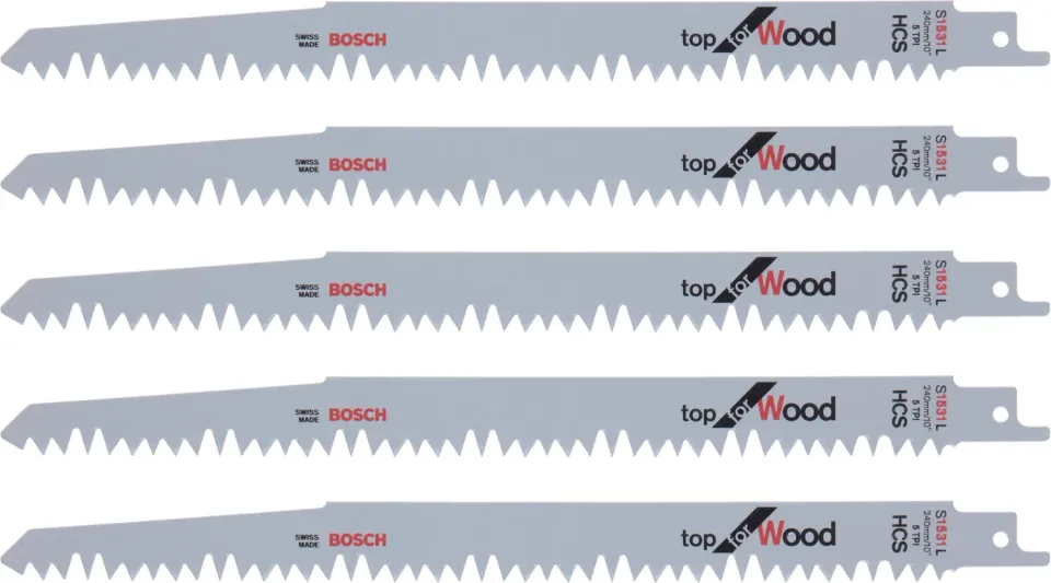 Bosch Expert S 1531 L Lame Sciabola Legno 240 mm 5 Pz