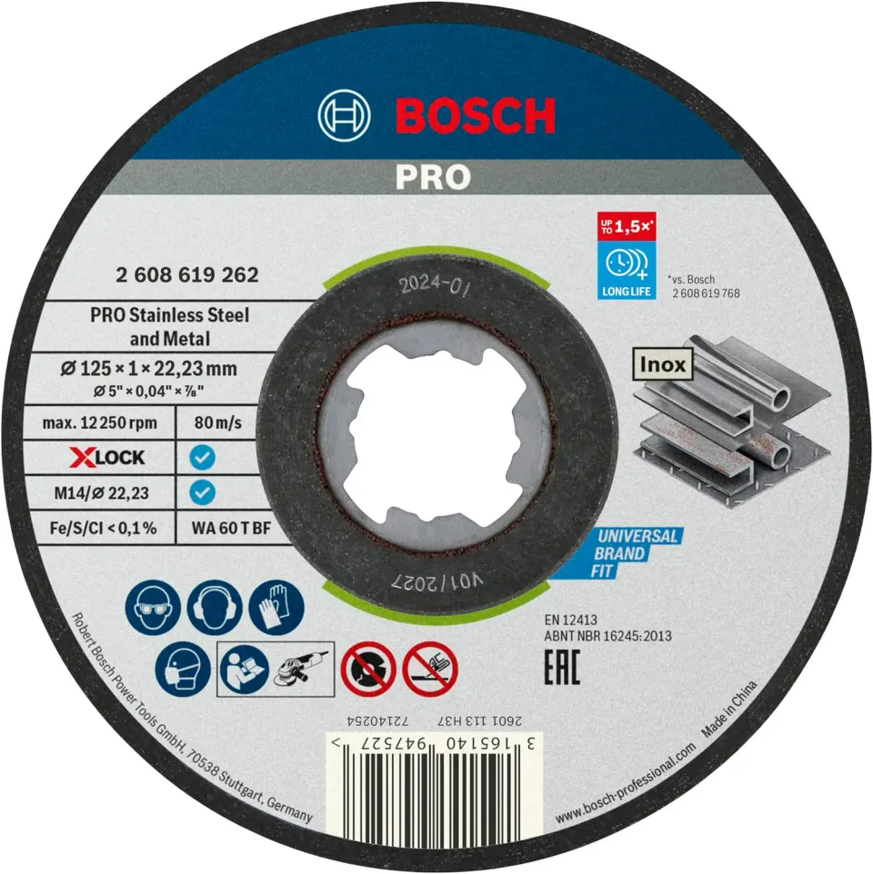 Bosch Expert PRO disco taglio inox 125 mm X-Lock per metallo
