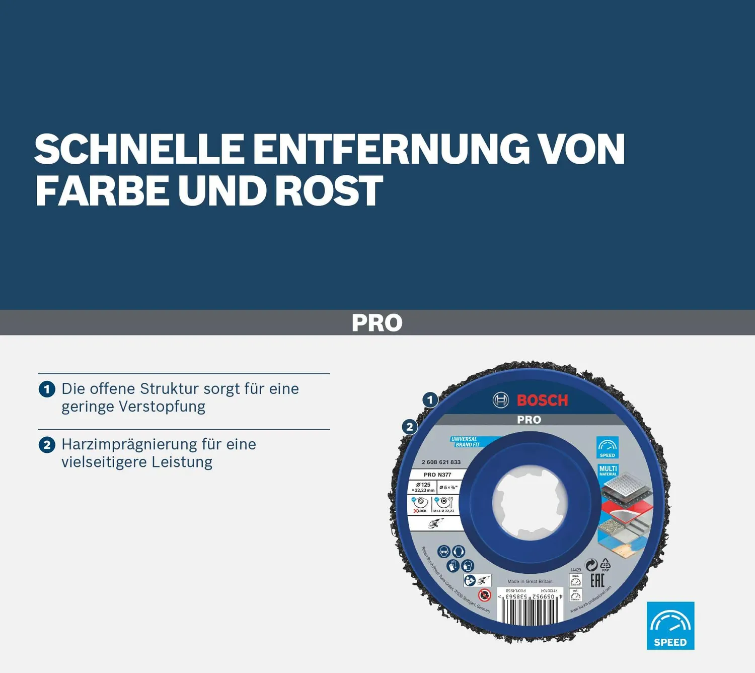 Bosch Expert N377 Disco Pulitura X-Lock 115 mm Metallo