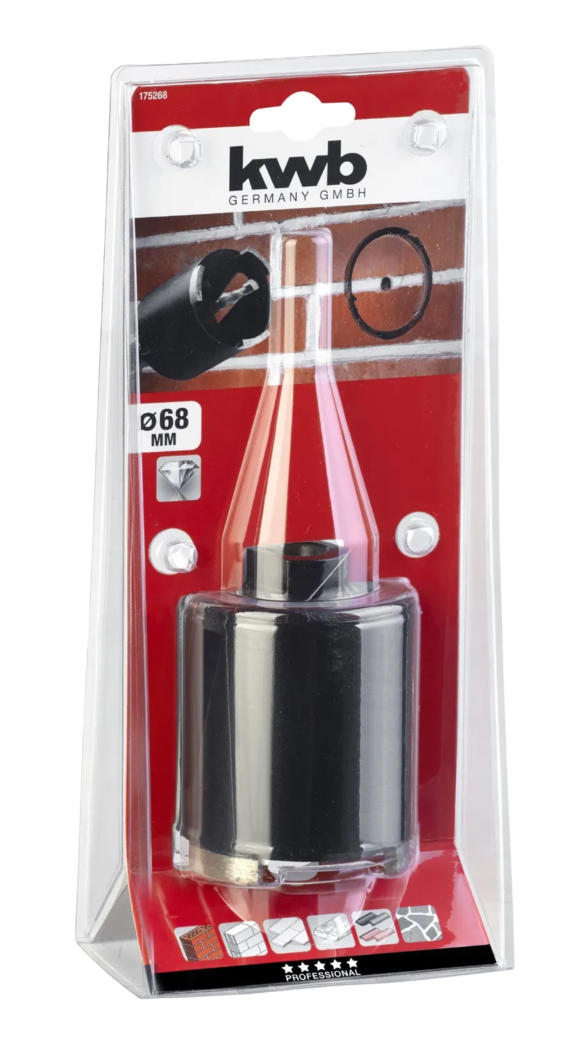 KWB 1752-68 corona diamantata 68 mm M16 a secco