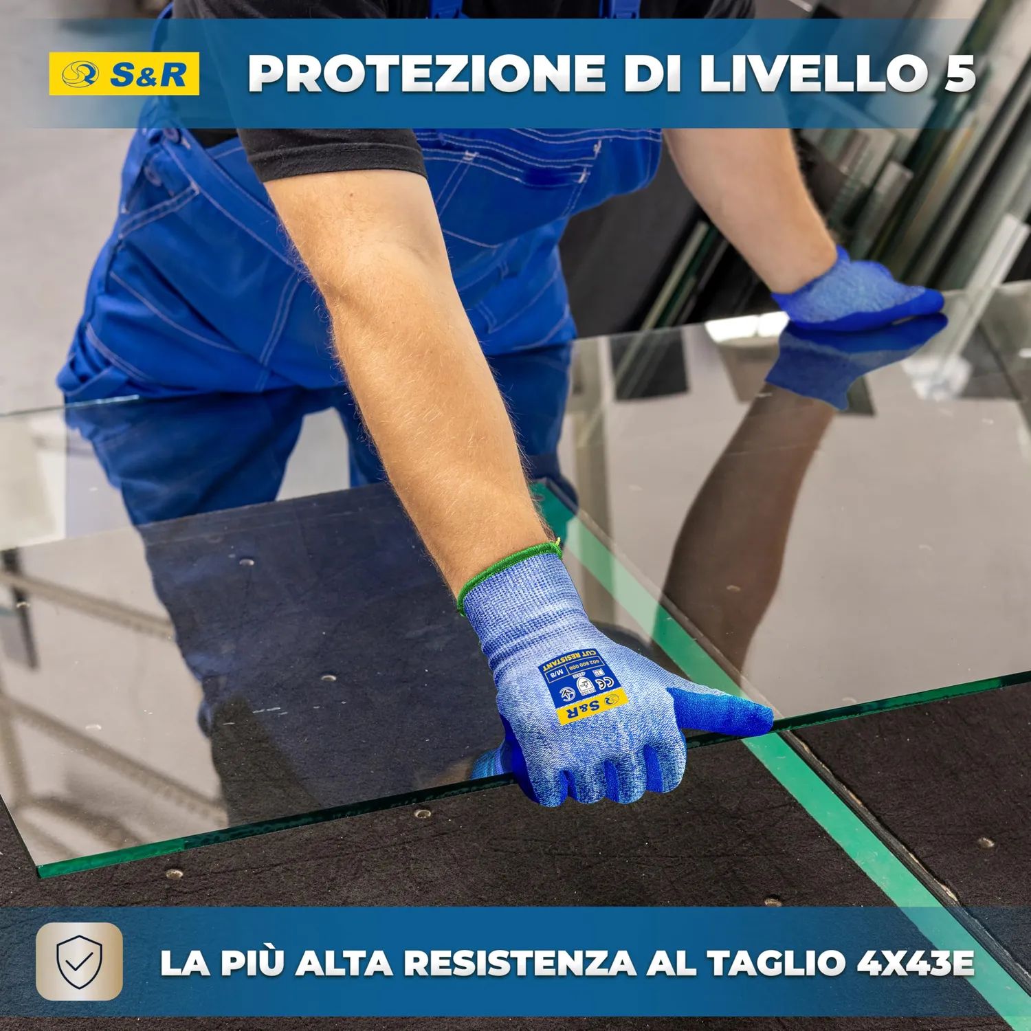 S&R guanti antitaglio taglia 9 tungsteno e nitrile 1 paio