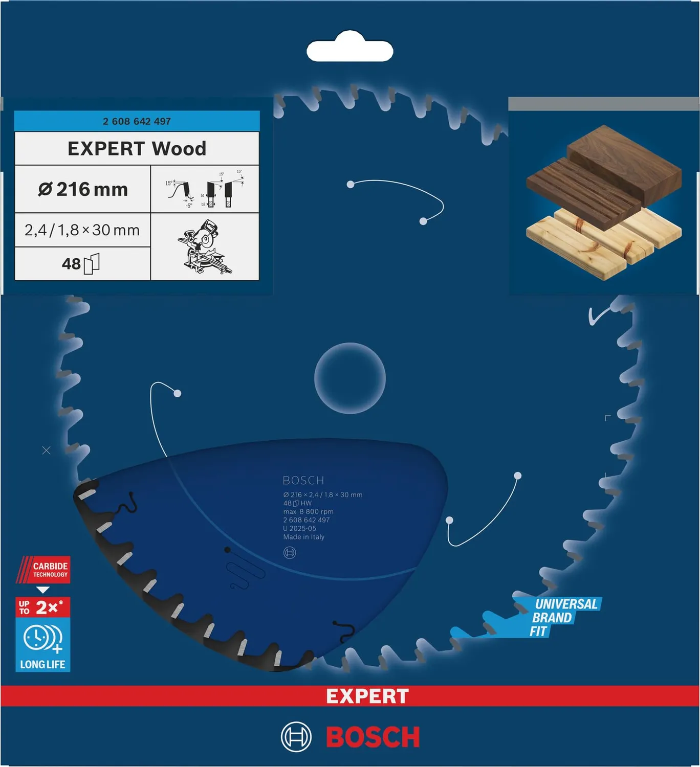 Bosch Expert Wood Lama Circolare 48 Denti per Legno
