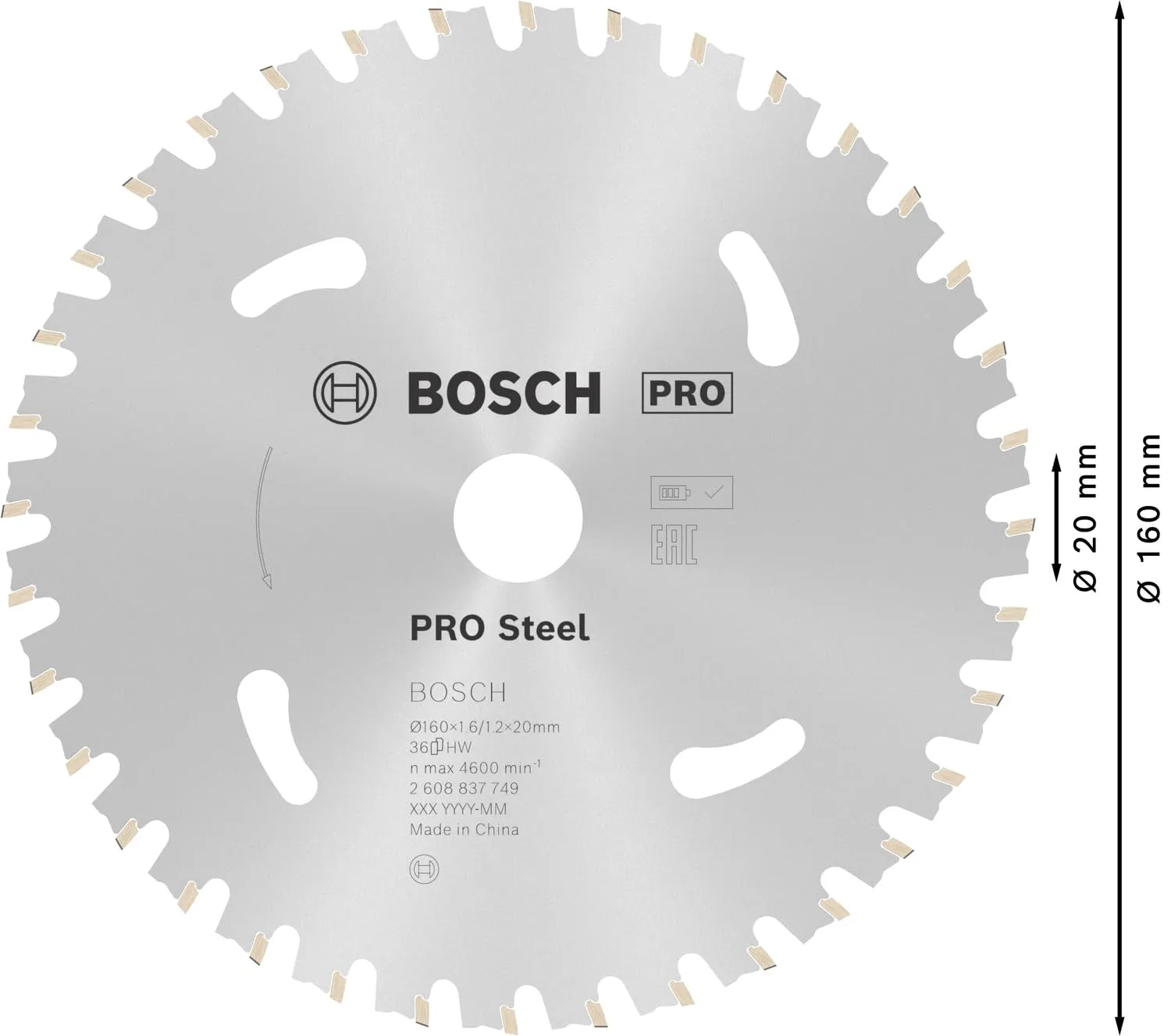 Bosch Expert Standard for Steel lama circolare 160 mm 36 denti