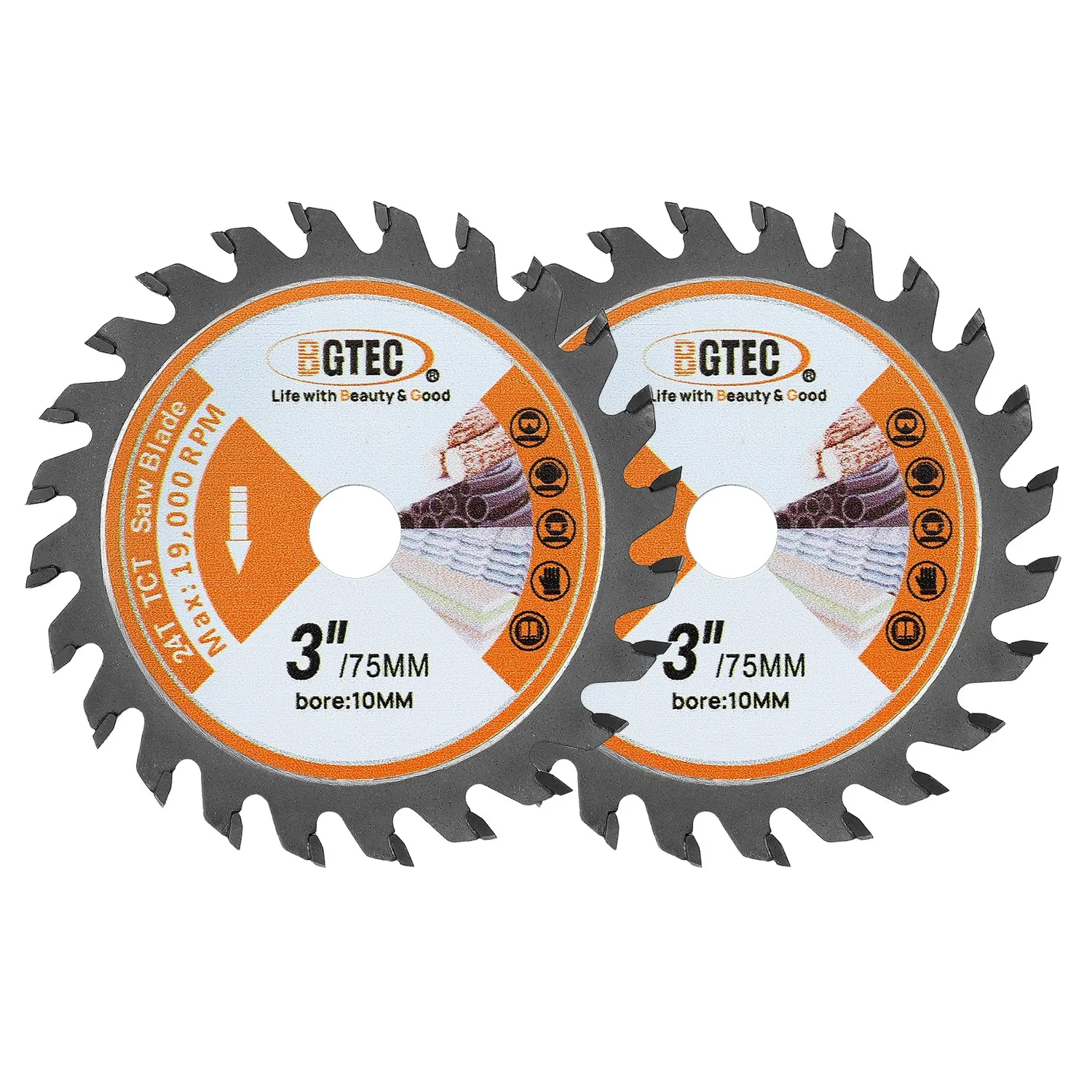 BGTEC lama circolare TCT 85 mm 24T 3 pezzi per legno