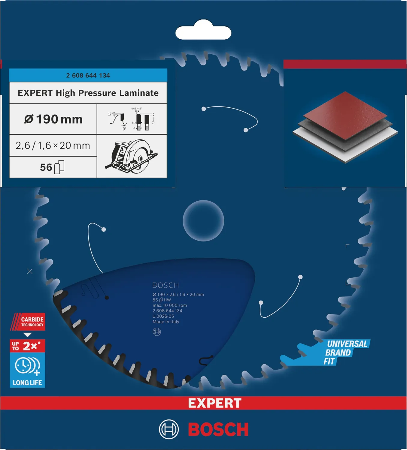 Bosch Expert HPL lama circolare 190x20 42T laminato