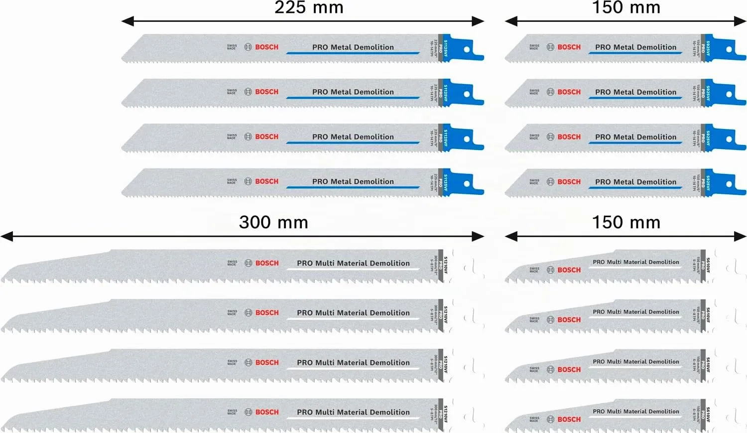Bosch PRO Demolition lame sciabola ToughBox 16 pezzi bimetallo