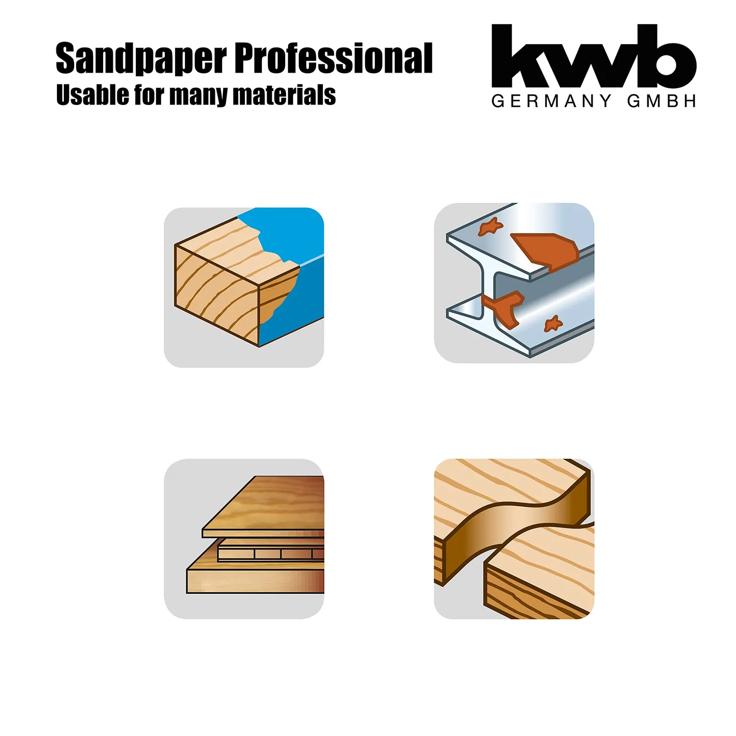 KWB striscia abrasiva 93x230 forata per legno metallo