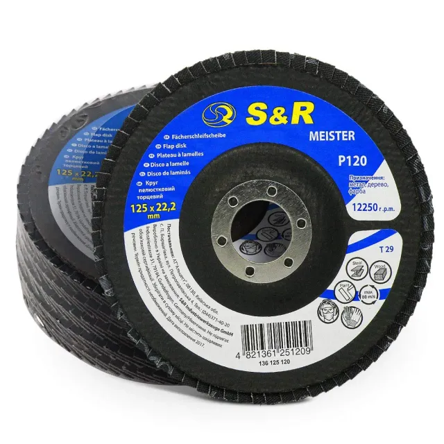 S&R dischi lamellari 125 mm grana 120 set 5 pezzi