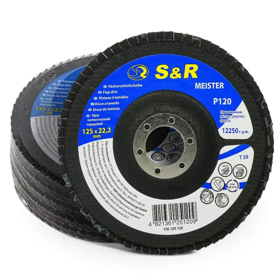 S&R dischi lamellari 125 mm grana 120 set 5 pezzi