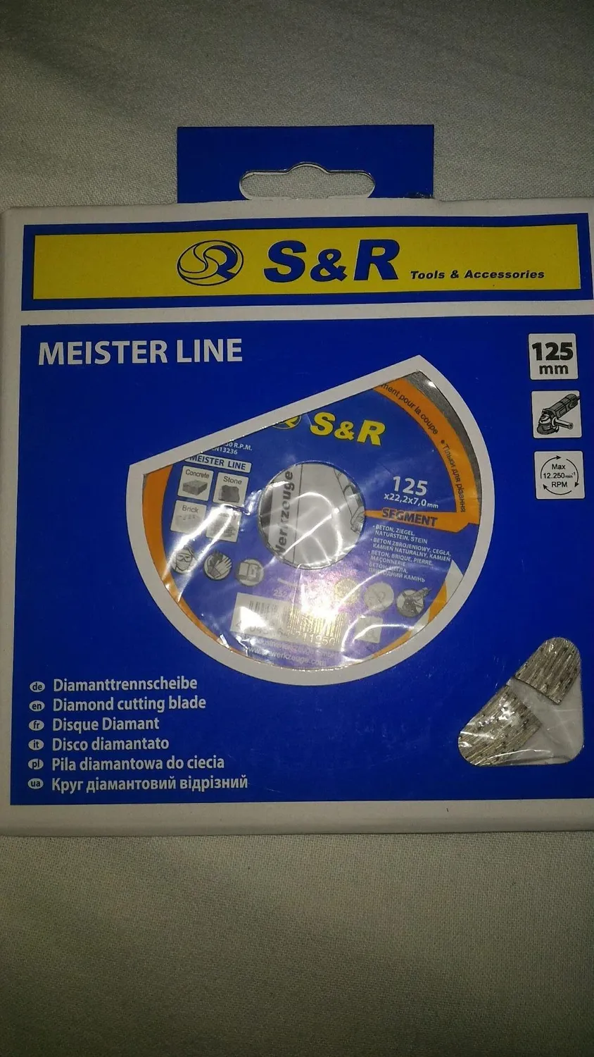 S&R Segment Disco Diamantato 125 x 22,2 mm Cemento