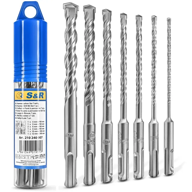 S&R punte trapano SDS-Plus 7 pz 4-12 mm muro cemento