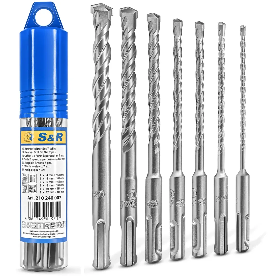 S&R punte trapano SDS-Plus 7 pz 4-12 mm muro cemento