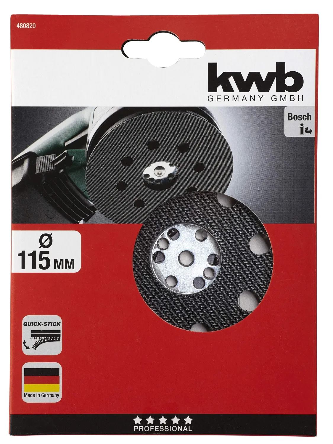 KWB 4808-20 Platorello 115 mm per Bosch PEX Levigatrice