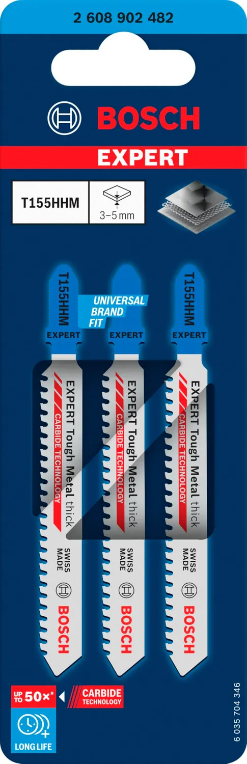 Bosch Expert Tough Metal thick T155HHM lama seghetto 3 pz inox