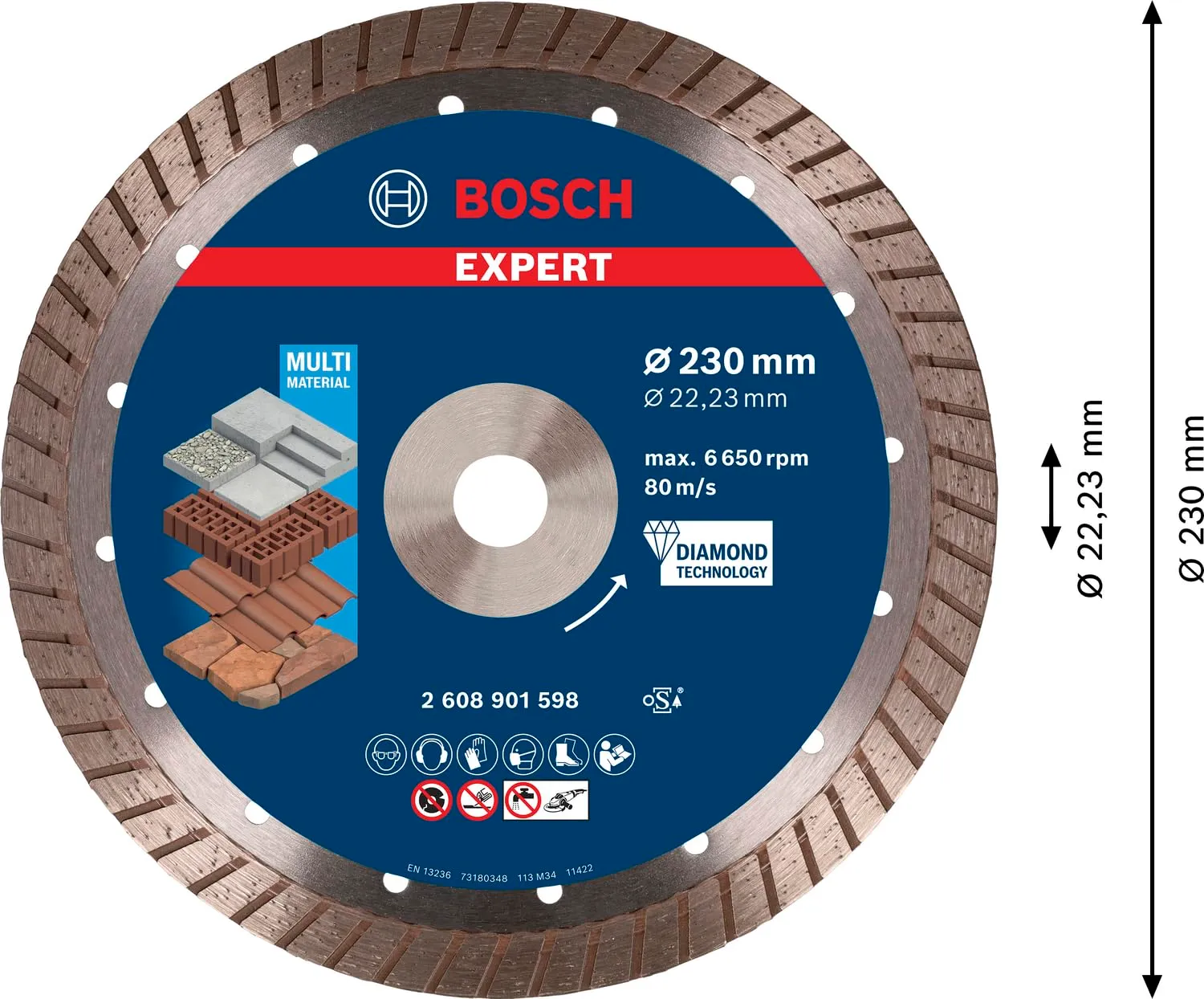 Bosch Expert Multi Material disco diamantato 230 mm turbo