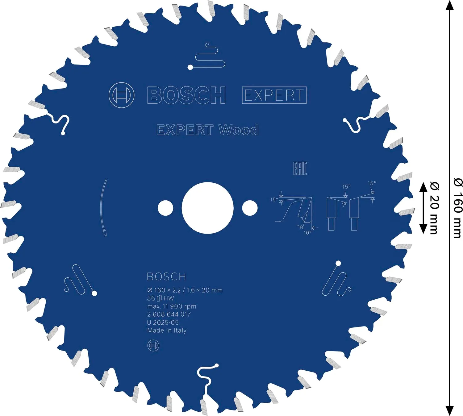 Bosch Expert Lama Circolare Legno 160x20 36 Denti