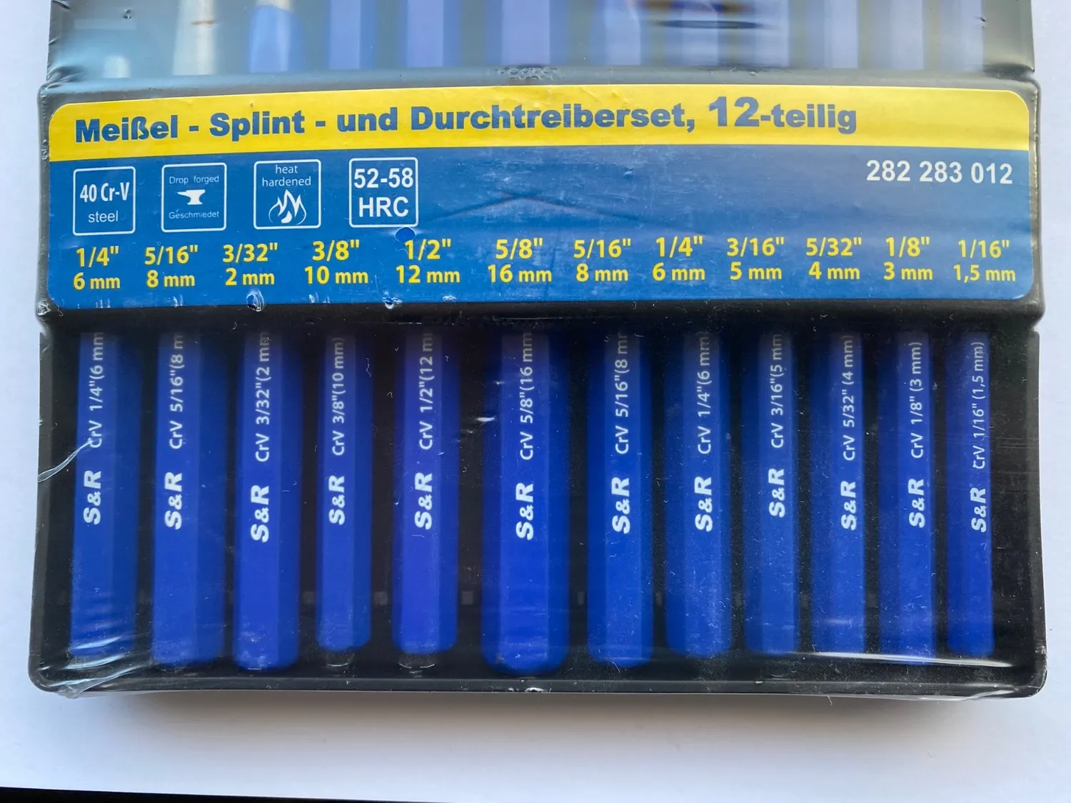 S&R Set 12pz scalpelli cacciaspine acciaio CR-V