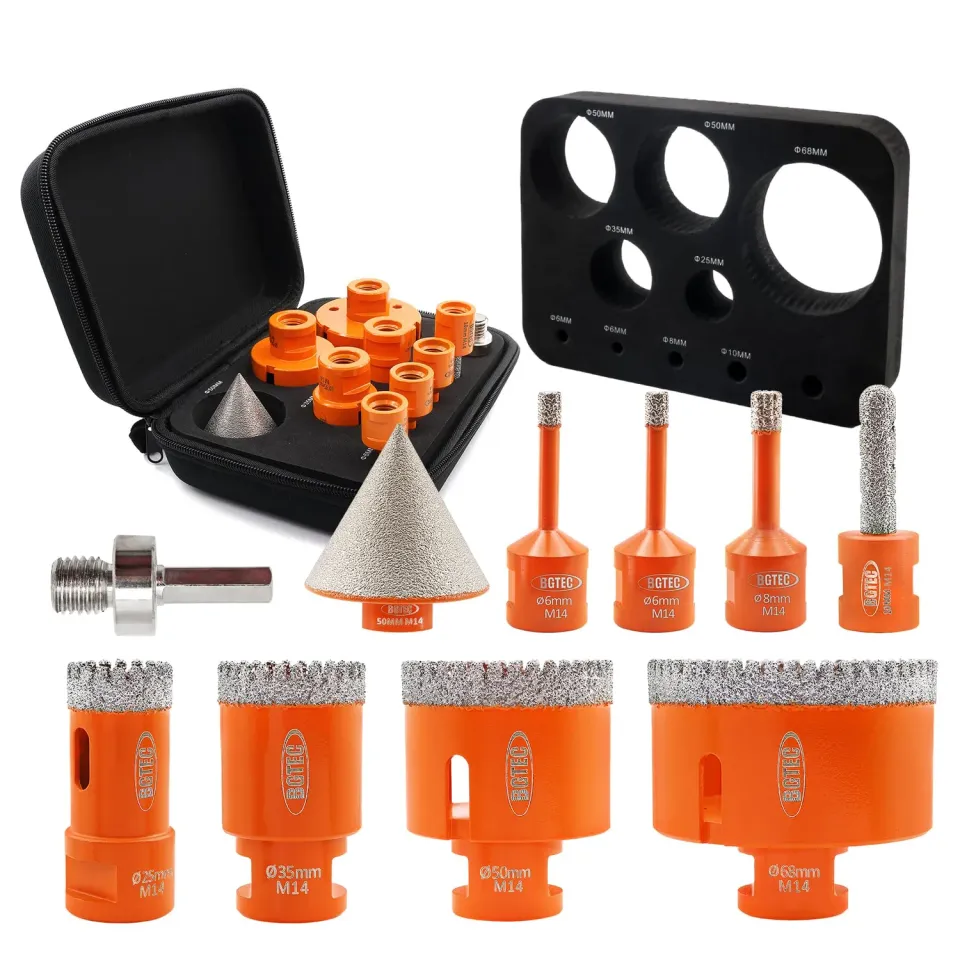 BGTEC kit frese diamantate M14 10 pezzi gres piastrelle