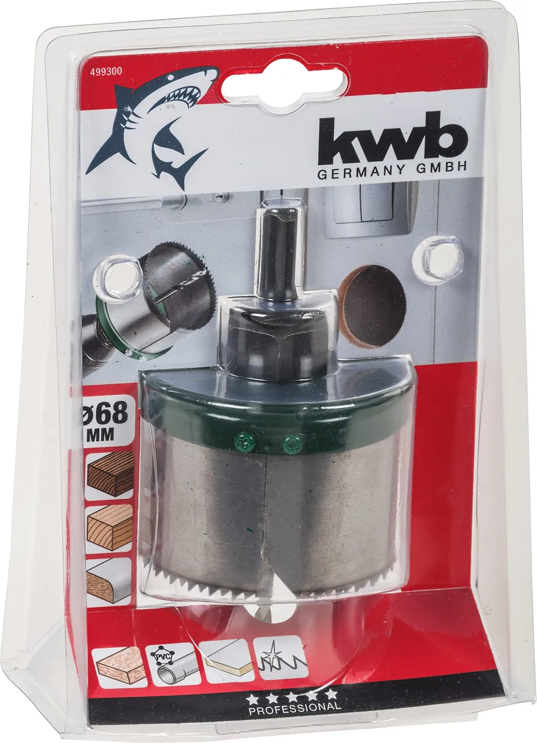 KWB 4993-00 sega a tazza tungsteno 68mm legno cartongesso