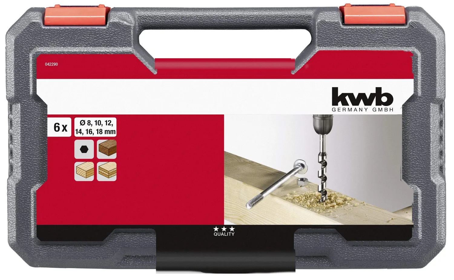 kwb Snake set punte legno 8-18 mm 230 mm 6 pezzi