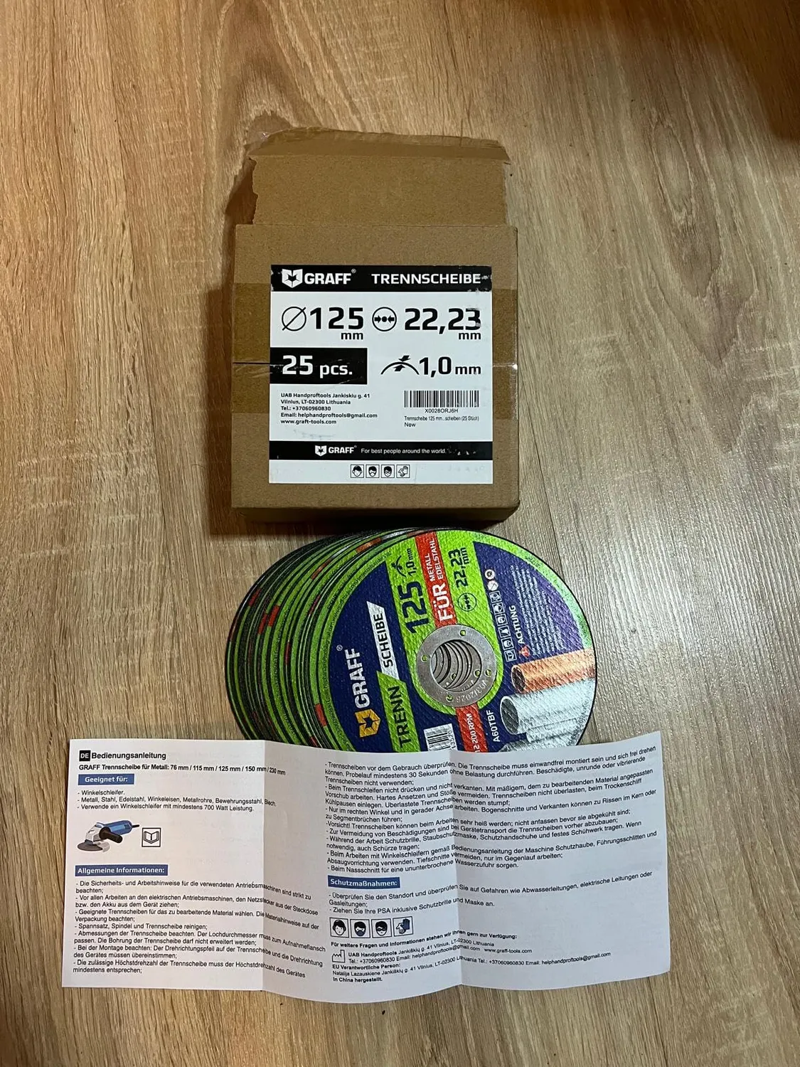 Graff dischi da taglio 125 mm 1 mm 25 pz per inox