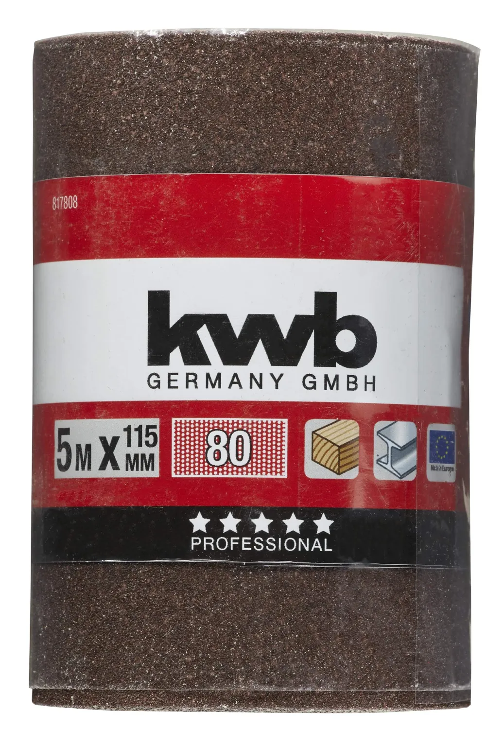 KWB rotolo carta vetrata 5m 115mm grana 80 corindone