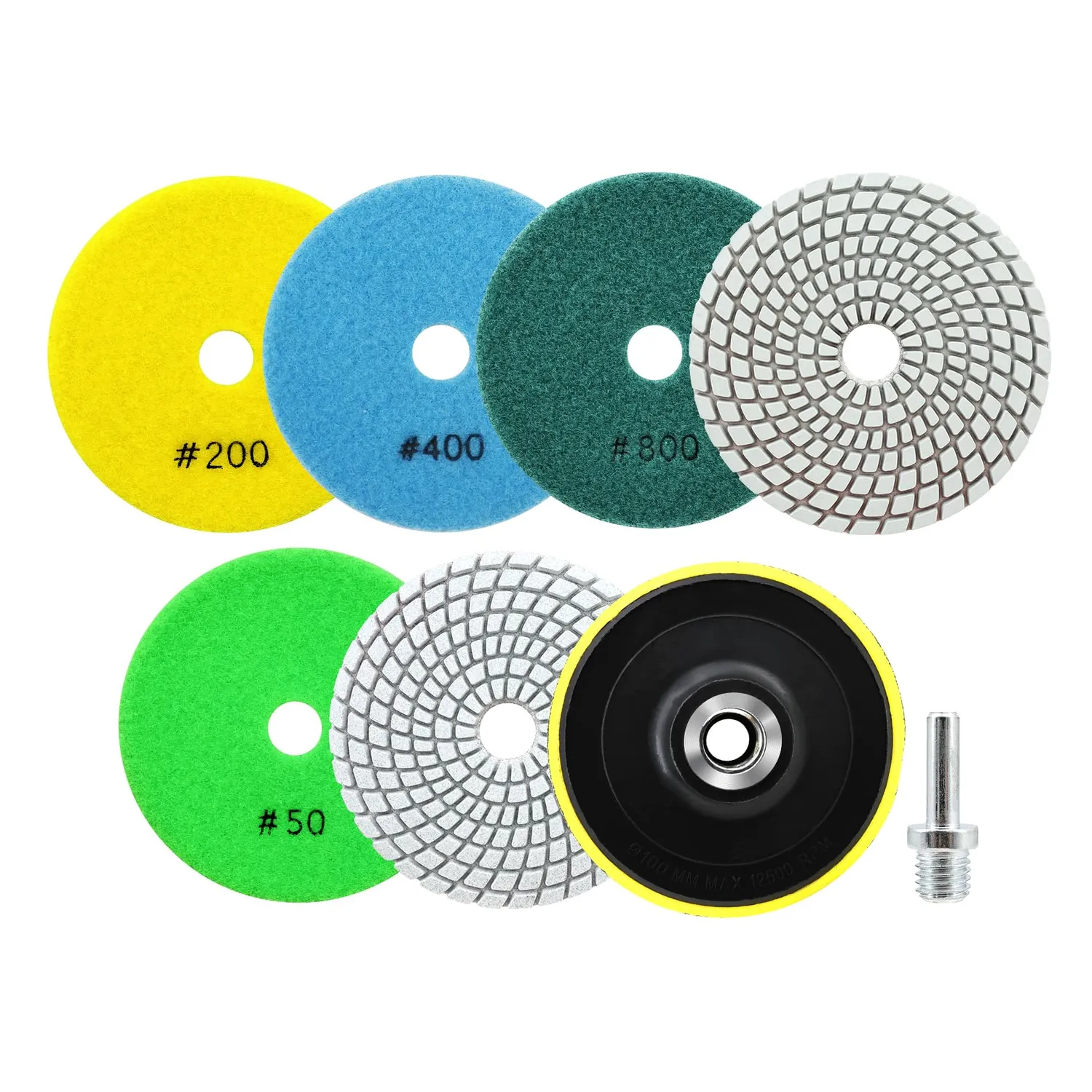 Sanleetek Tamponi Diamantati 100 mm Set 6 pz Lucidatura