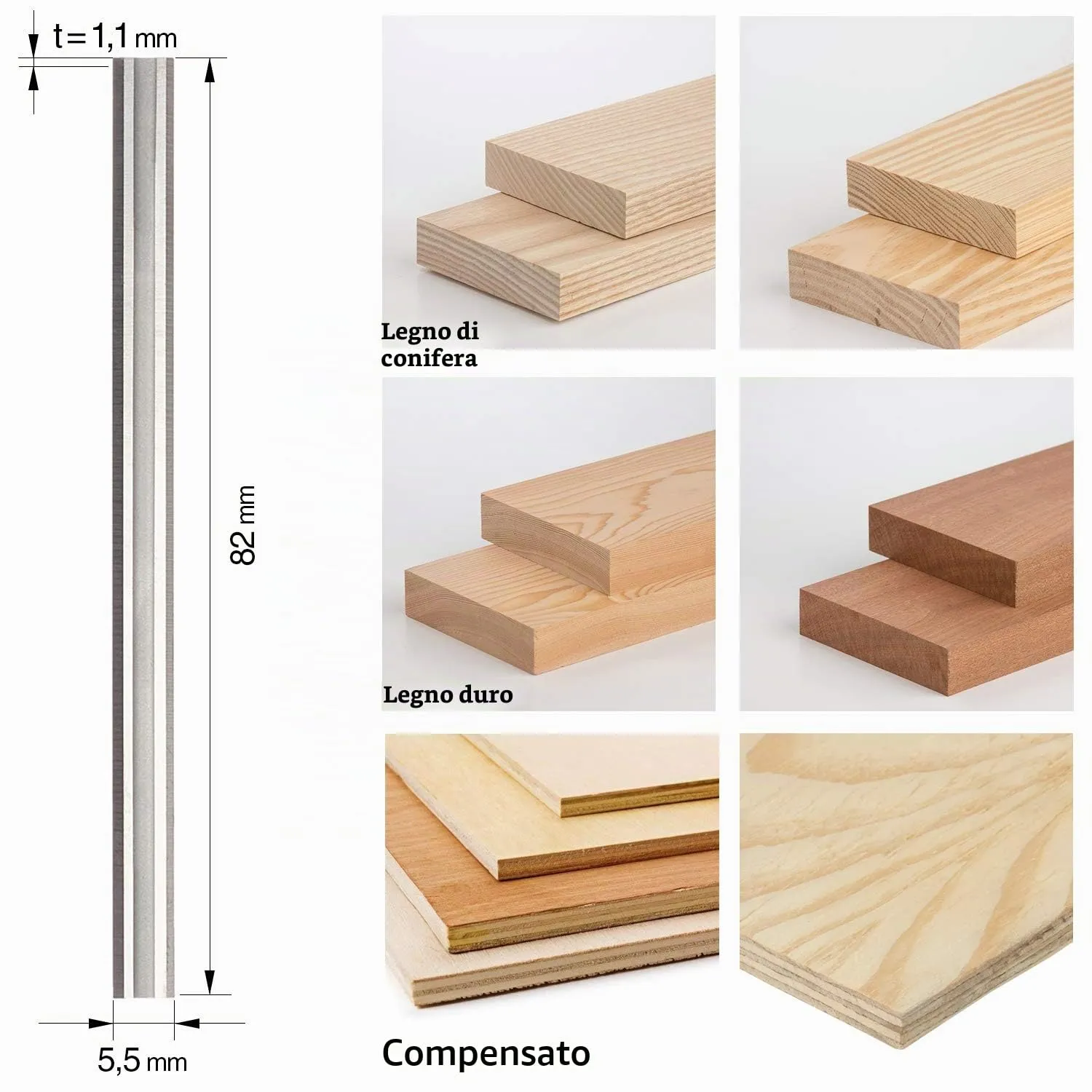 Graff lame pialla 82mm HSS 2 pezzi reversibili legno