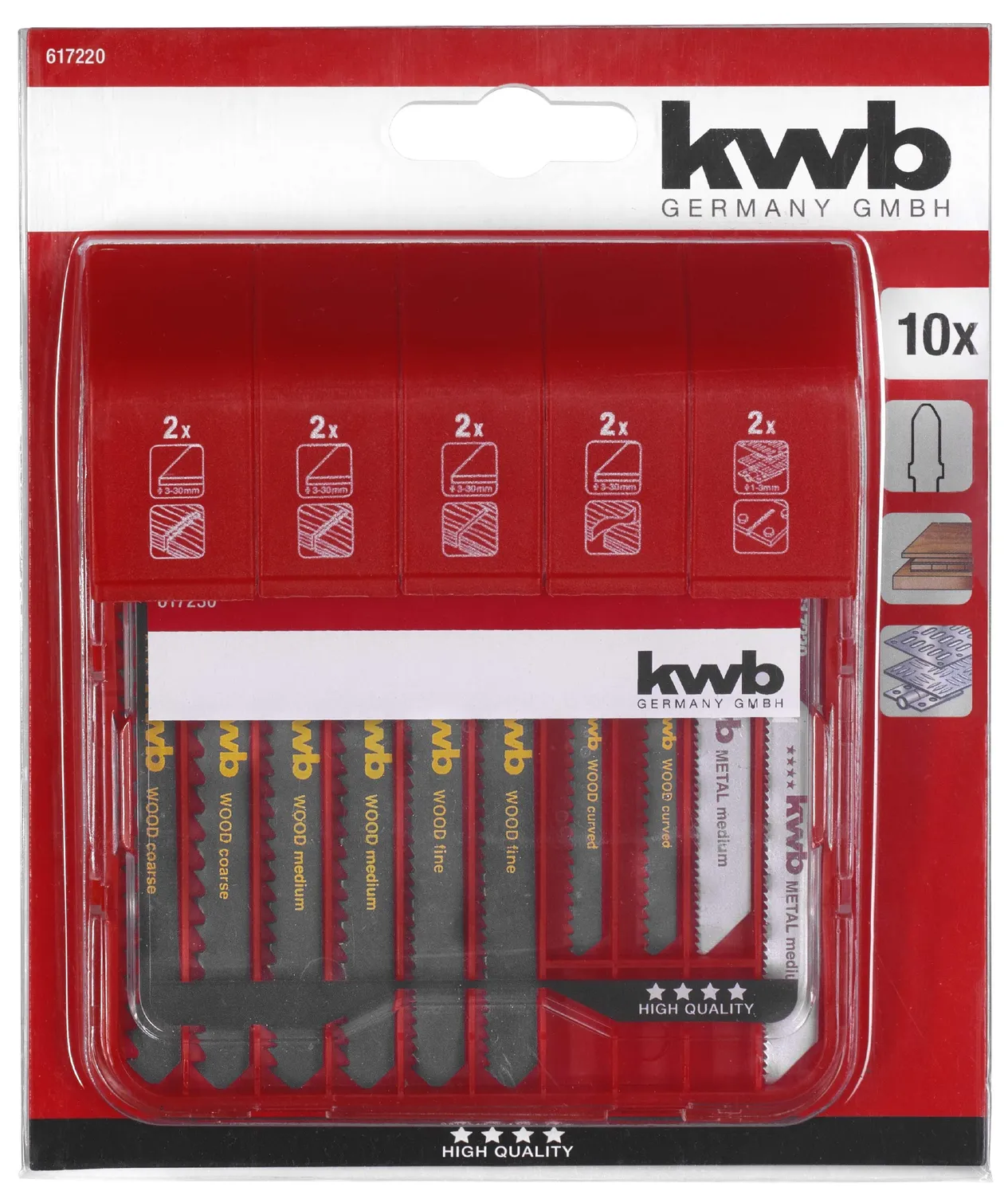 KWB lame seghetto alternativo attacco T 10 pezzi legno metallo