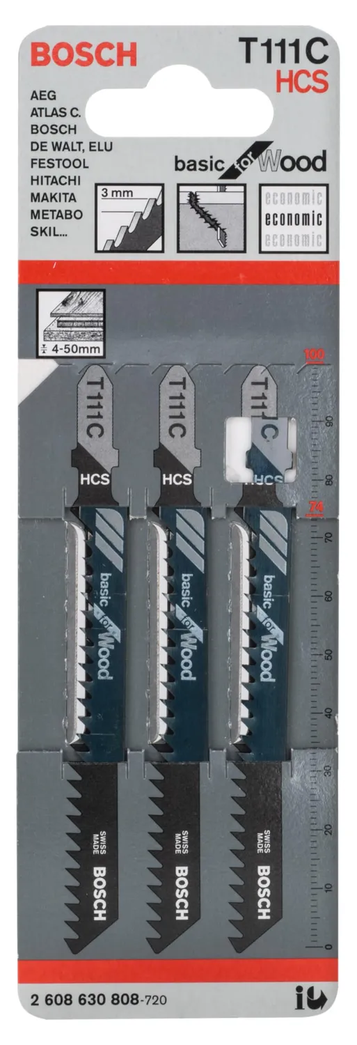 Bosch T 111 C Basic for Wood lame seghetto 3 pz per legno