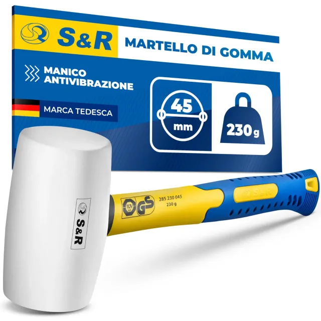 S&R martello gomma bianco 230 g 45 mm antitraccia