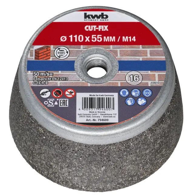 KWB Cut-Fix 794600 mola a tazza pietra M14 110mm