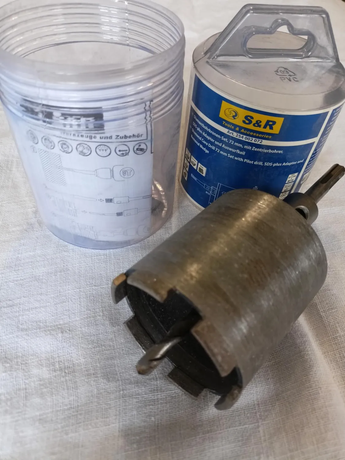S&R fresa a tazza carotatrice muro 68 mm SDS-Plus grigia