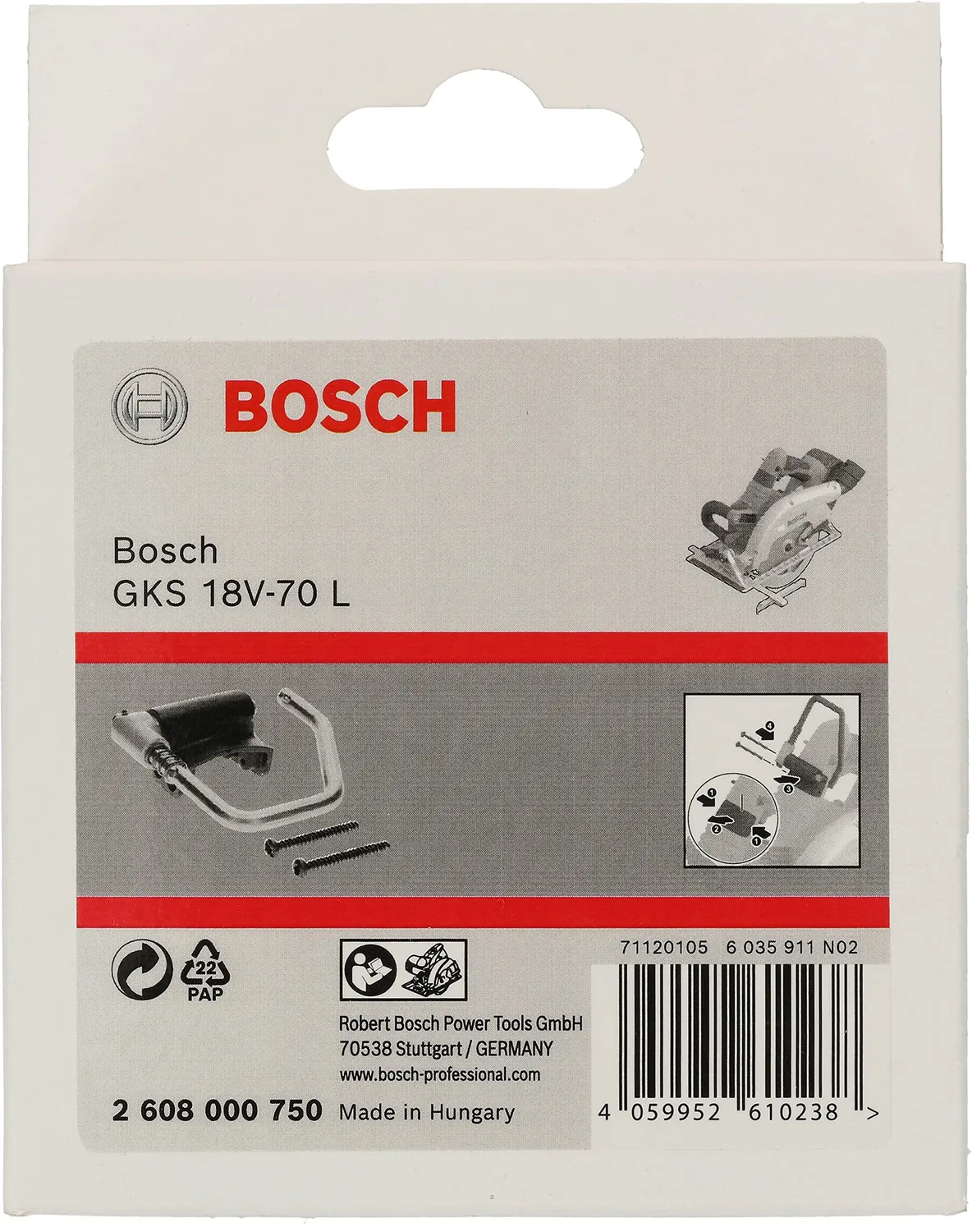 Bosch Expert gancio travi per GKS 18V-70 L 95x90 mm